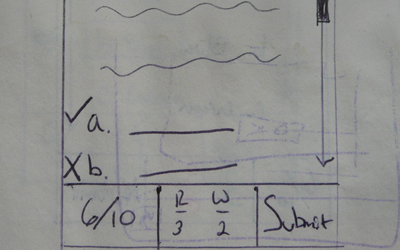 An early sketch of a quiz interface concept