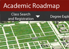 Thumbnail of the Academic Roadmap design project, showing a map of campus